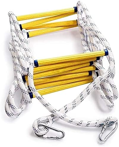 Rope Ladders 15 Meter Rescue Rope Ladder 50 Ft Escape Ladder Emergency Work Safety Response Fire Rescue Rock Climbing Easy to Deploy Portable Fire Ladder/Yellow/15M - Image 2