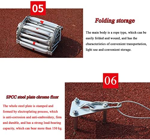 TOOJUN Fire Escape Ladder Adult Household Fire-Resistant High-Altitude Rescue Engineering Climbing Ladder Aluminum Alloy with Safety Harness,8m/26.2ft - Image 8