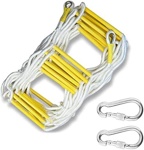 DMUNIZ Ladders,Emergency Fire Escape Rope Ladder for 3-4 Story Homes Safety Ladders with Safety Harness for Kids/Children and Adults Escape from Window/30M - Image 2