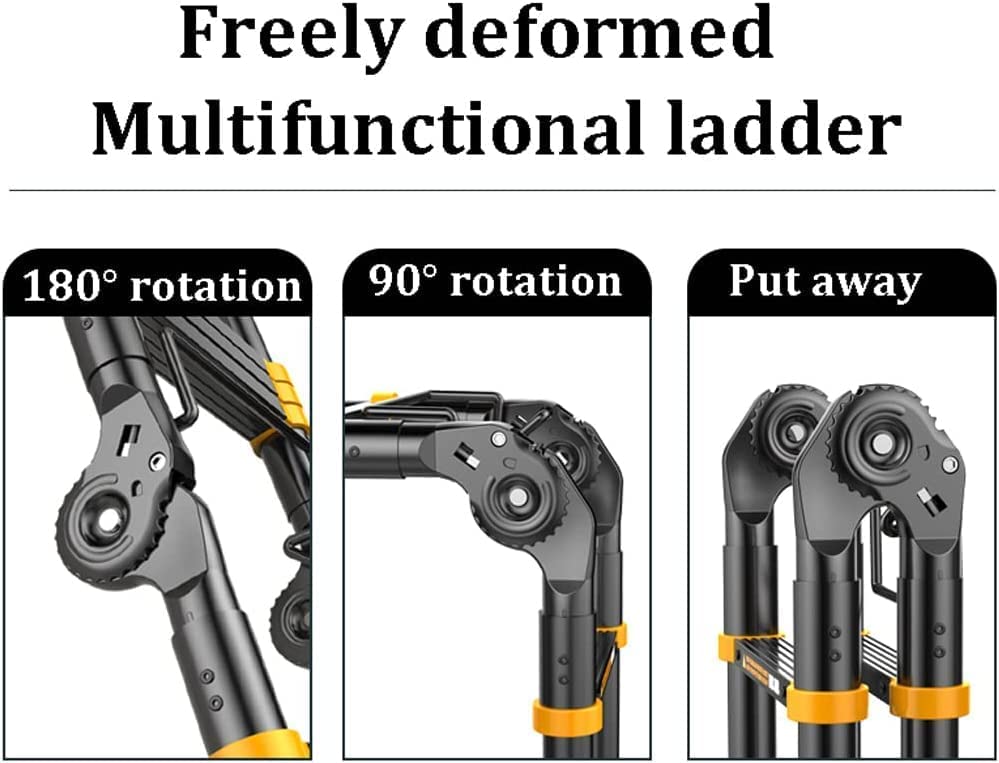 VNABO Ladders Telescoping Ladders A-Frame Aluminum Folding Ladder 18ft/5.5m Portable Home Step Ladders Outdoor Work 150kg/330lbs Household or Outdoor - Image 7