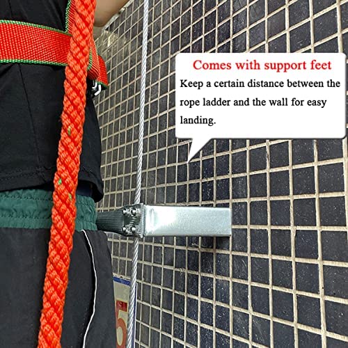 TOOJUN Fire Escape Ladder Adult Household Fire-Resistant High-Altitude Rescue Engineering Climbing Ladder Aluminum Alloy with Safety Harness,8m/26.2ft - Image 9