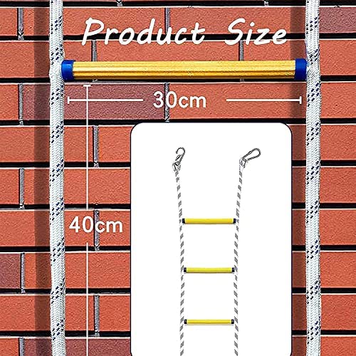 Folding Ladder Ladders,Rope Ladder Emergency Fire Escape Ladder Nylon Escape Ladders Ladder with Hooks Wear-Resistant Non-Slip Flame Resistant for Kids/Children and Adults (Color : 30m) - Image 3