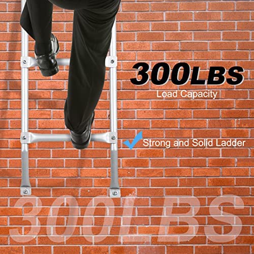 HomiShare Egress Ladder 4-Step Basement Egress Ladder, 400LBS Load Capacity Metal Basement Ladder, 53"x15.5"(LxW) Egress Window Ladder with Silver Polished Surface Use for Egress Window Well - Image 8