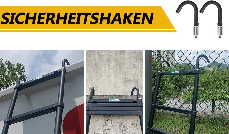 Telescoping Ladder 15 FT for Home Aluminum Extension Folding Ladder RV Attic Ladder 330 Pound Capacity (Semi-Automatic Retraction) - Image 6