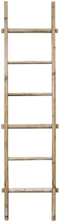 Sagebrook Home Rectangle Fir Wood Storage 6 Rung Ladder Home Furnishings Decorative Home Decor Storage Accents, Interior Decoration Items and Accessories, 76" H, Brown - Image 3