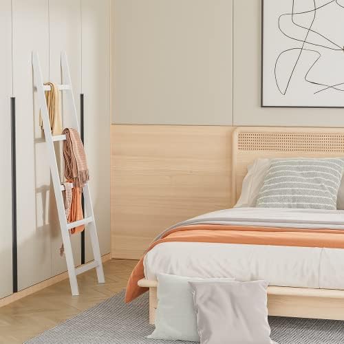 WTZ Blanket Ladder, 5-Layer Towel Racks, Blanket Holder with Anti-Slip Construction Home Decor, Decorative Blanket, Quilt, Towel, Scarf Ladder Shelves for Livingroom, Bedroom, Bathroom, White - Image 5