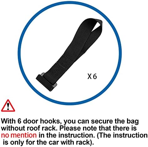 CZC AUTO 15 Cubic Feet Car Rooftop Cargo Carrier Heavy Duty Bag, Soft Roof Top Luggage Bag with Waterproof Zip, Storage Bag & Anti-Slip Mat Fits All Cars SUV with/Without Rack, Black-Blue - Image 7