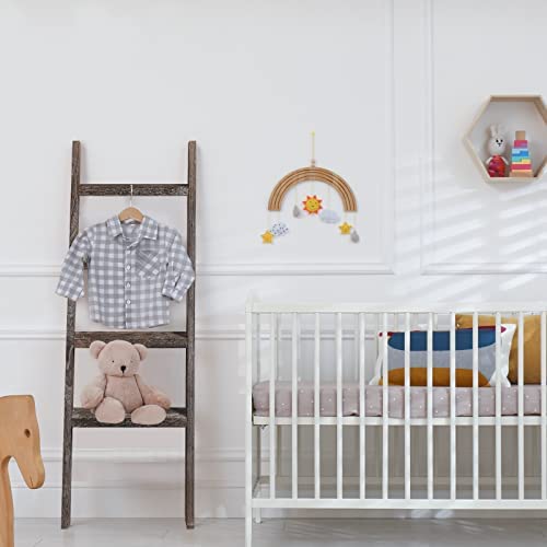 KIAYACI 4-Tier Blanket Ladder Leaning Bookshelf Bathroom Shelving Decorative Ladder Wood Shelf Blanket Ladders for The Living Room Boho Shelves(Vintage Walnut, 53" x 22") - Image 7