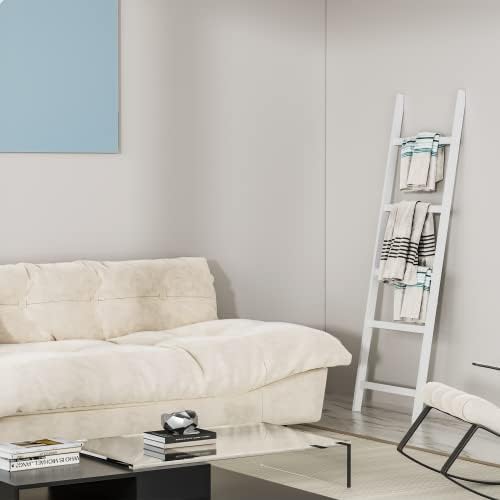 WTZ Blanket Ladder, 5-Layer Towel Racks, Blanket Holder with Anti-Slip Construction Home Decor, Decorative Blanket, Quilt, Towel, Scarf Ladder Shelves for Livingroom, Bedroom, Bathroom, White - Image 7