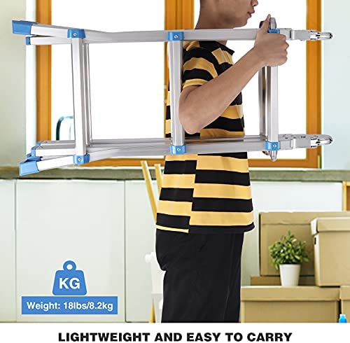 Varbucamp Little Giant Ladder, 10FT Adjustable Multi-Position Aluminum Ladder Telescoping Ladder with Non-Slip Rubber Feet for Home and Working Indoor Outdoor - Image 7