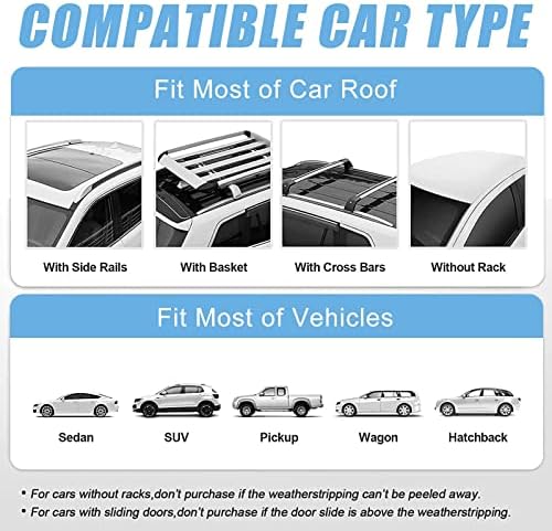 CZC AUTO 15 Cubic Feet Car Rooftop Cargo Carrier Heavy Duty Bag, Soft Roof Top Luggage Bag with Waterproof Zip, Storage Bag & Anti-Slip Mat Fits All Cars SUV with/Without Rack, Black-Blue - Image 8