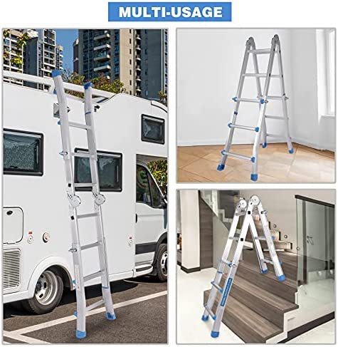 Varbucamp Little Giant Ladder, 10FT Adjustable Multi-Position Aluminum Ladder Telescoping Ladder with Non-Slip Rubber Feet for Home and Working Indoor Outdoor - Image 4