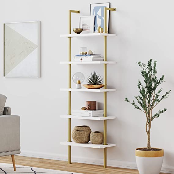 decorating with ladder shelves