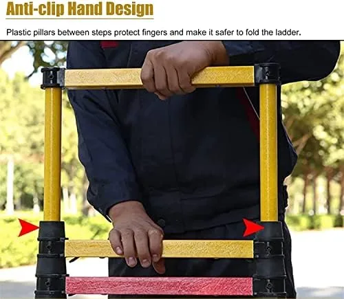 BALAMI Fiberglass Extension Ladder 5m/4.5m/4m/3.5m/3m/2.5m/2m Tall Non-Conductive Telescopic Telescoping Ladders with Finger Protection Load 150kg Interesting Life (Convenient (Size : 3m/9.8ft) - Image 8