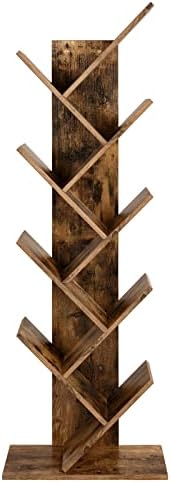 VASAGLE , 8-Tier Floor Standing Tree Bookshelf, with Shelves for Living Room, Home Office, Rustic Brown ULBC11BX - Image 2