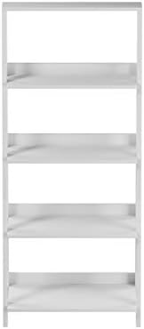 Lavish Home 4-Tier Ladder Bookshelf – Freestanding Wooden Living Room Shelves – Decorative Bookcases for Home and Office (White) Set of 1 - Image 8