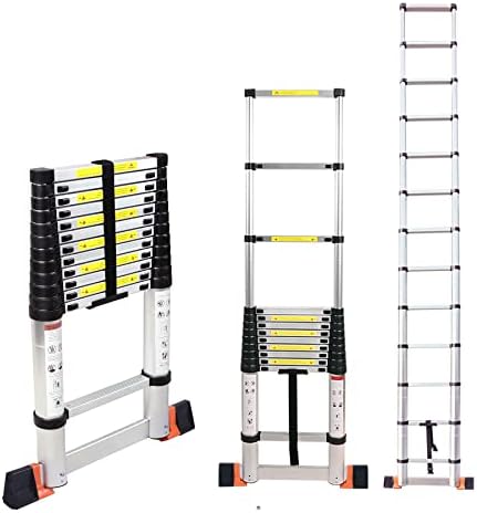 Varbucamp Aluminum Telescoping Ladder 12.5 FT,Lightweight Extension Ladder with Stabilizer, rv ladders for Travel Trailers,330 LBS Capacity… - Image 2