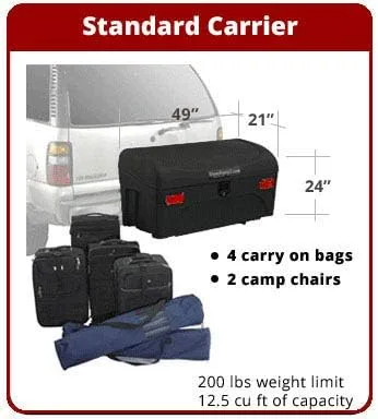 Stowaway Standard Cargo Carrier with SwingAway Frame for 2" Hitch- Black - Image 7