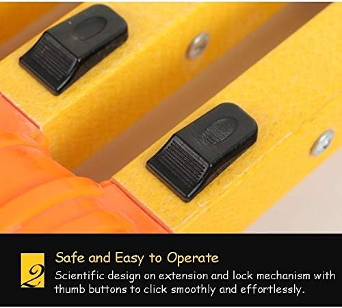 BALAMI Ladders Fiberglass Telescoping Ladder with Removable Hook Heavy Duty Extension Ladder for Industrial Household Daily or Emergency Use Load 150Kg/2 M/6.6 Ft Convenient (Color : 5 M/14.8 Ft) - Image 5