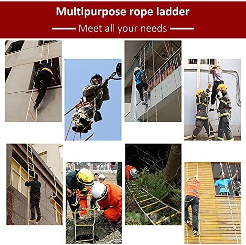 QWEASDF Escape Ladder, Emergency Fire Ladder, Flame Resistant Safety Rope Ladder, Fast to Deploy, Easy to Use, Easy to Store, Not Easy to wear, for Fire Escape, Rescue, Bearer 900 lb,50m/164.04ft - Image 8