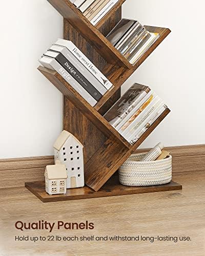 VASAGLE , 8-Tier Floor Standing Tree Bookshelf, with Shelves for Living Room, Home Office, Rustic Brown ULBC11BX - Image 6