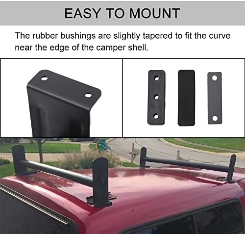 StarONE Adjustable Camper Shell Ladder Rack Cap & Topper Roof Rack Universal for Pickup Truck Van,2 Bar,Steel - Image 7