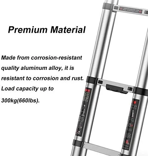 Telescoping Telescopic extension portable - Collap Ladders,11Ft/14Ft/16.5Ft/19Ft/22Ft/24Ft/27Ft Telescoping Ladder Aluminum Extension Folding Ladder, Multi-Purpose Telescopic Ladder with Slip-Proof, M - Image 3