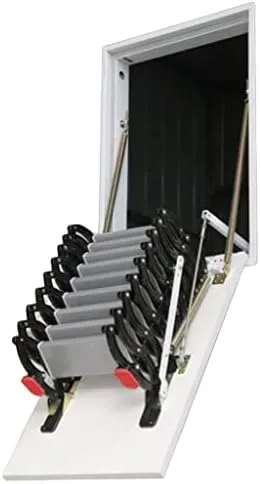 Aluminum Side Wall Mount Ladder Extension Ladder with Ladder Hooks Customized Step Ladder Attic Ladder Four Colors Fire Escape Ladder with Pedals - Image 2