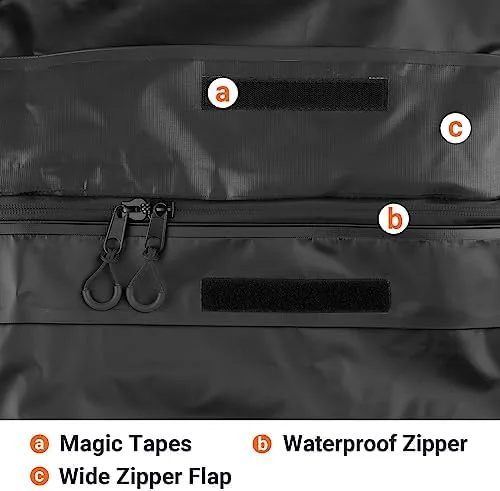 Favoto Rooftop Cargo Carrier Bag - 500D Heavy-Duty PVC Material Cargo Carrier, 15 Cubic Feet Large Capacity, Universal Fit for All Cars with/Without Rack, Anti-Slip Mat, 8 Reinforced Straps - Image 8