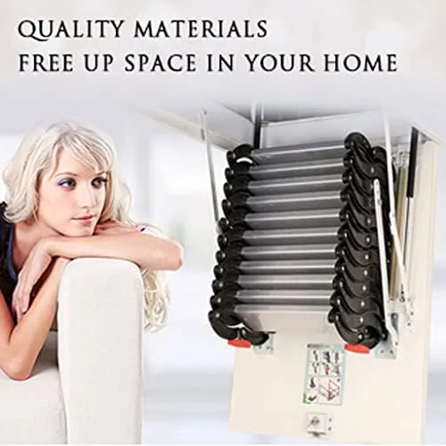 Aluminum Side Wall Mount Ladder Extension Ladder with Ladder Hooks Customized Step Ladder Attic Ladder Four Colors Fire Escape Ladder with Pedals - Image 6