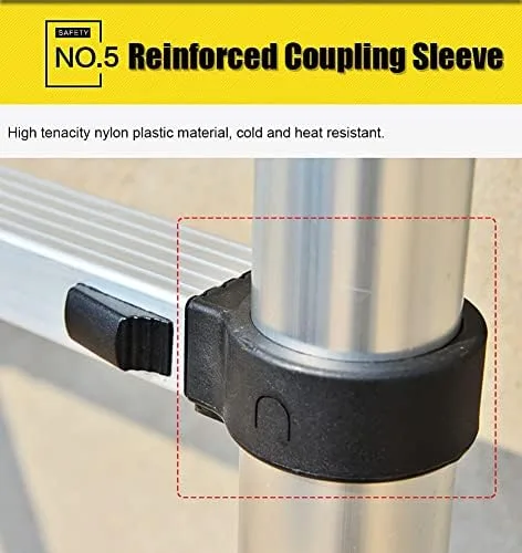 WAHHWF Aluminum Telescoping Ladder 23ft / 24ft / 26ft, Telescopic Ladder with Hook, Folding Extension Ladders for Home/Attic/RV/Outdoor Roof, Load 150kg (Size : 2.8m/9.2ft) - Image 7