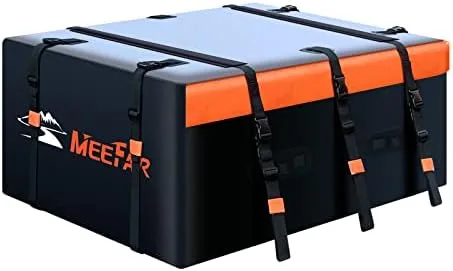 MeeFar Rooftop Cargo Carrier Car Roof Bag 20 Cubic Feet 100% Waterproof Car Top Carrier, Fits All Vehicle with/Without Rack,Include Anti-Slip Mat,10 Reinforced Straps,6 Door Hooks,Luggage Lock - Image 2