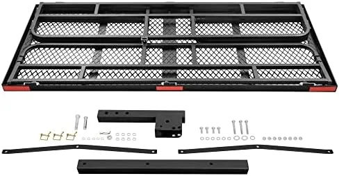 ARKSEN 60 x 24 Inch Folding Cargo Rack Carrier with Waterproof Cargo Bag 500 Lbs Heavy Duty Capacity 2 Inch Receiver Luggage Basket Hitch Fold Up for SUV Pickup Camping Traveling - Image 7