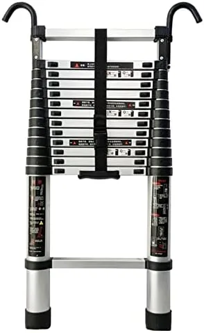 WAHHWF Aluminum Telescoping Ladder 23ft / 24ft / 26ft, Telescopic Ladder with Hook, Folding Extension Ladders for Home/Attic/RV/Outdoor Roof, Load 150kg (Size : 2.8m/9.2ft) - Image 2