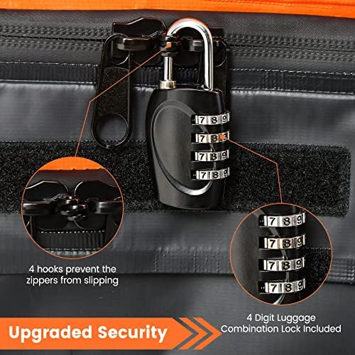 Goplus Rooftop Cargo Carrier, 15 Cubic Feet 100% Waterproof 840D Rooftop Cargo Bag for All Vehicles with/Without Rack, Car Roof Rack Luggage Carrier w/Lock,Non-Slip Mat,6 Door Hooks, 10 Straps for SUV - Image 4