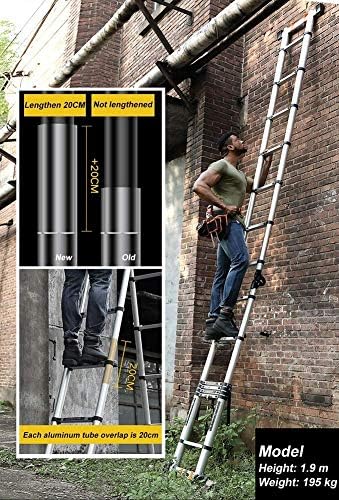 Telescoping Telescopic extension portable - Collap Ladders,11Ft/14Ft/16.5Ft/19Ft/22Ft/24Ft/27Ft Telescoping Ladder Aluminum Extension Folding Ladder, Multi-Purpose Telescopic Ladder with Slip-Proof, M - Image 7