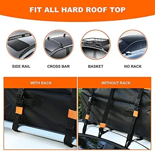 MeeFar Rooftop Cargo Carrier Car Roof Bag 20 Cubic Feet 100% Waterproof Car Top Carrier, Fits All Vehicle with/Without Rack,Include Anti-Slip Mat,10 Reinforced Straps,6 Door Hooks,Luggage Lock - Image 5