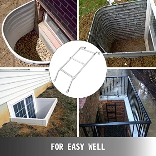 NLBN YEZICH 4 Steps Egress Ladder Basement Basement Egress Window Well Ladder Attic Ladder Parts Escape Ladder 300lbs Load Capacity - Image 3