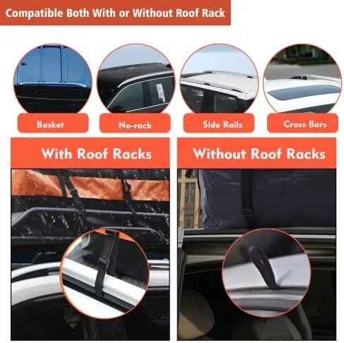 SJEhome 21 Cubic Feet Rooftop Cargo Carrier,Car Roof Bag for All Cars with/Without Rack,600D PVC Waterproof Car Roof Storage,Includes Anti-Slip Mat,6 Door Hooks,Adjustable Elasticity Car Cargo Net - Image 5