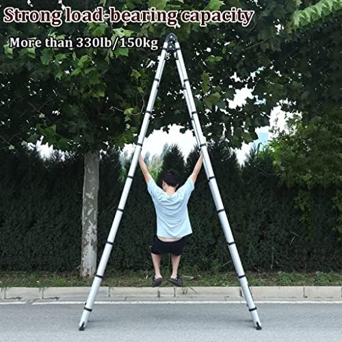 VNABO Ladders Household Telescoping Ladders Portable Aluminum Folding Ladder 12ft/3.6m Portable A-Frame Step Ladders Bearing 330lb Load Household or Outdoor - Image 5