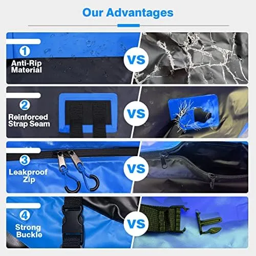 APTY Car Rooftop Cargo Bag Carrier, 15 Cubic Feet Soft Roof Top Luggage Bag for All Vechicles with/Without Racks - with Waterproof Zip, Luggage Lock, Anti-Slip Mat, Storage Bag, Door Hooks - Image 6