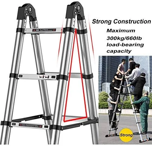 Telescoping Telescopic extension portable - Collap Ladders,11Ft/14Ft/16.5Ft/19Ft/22Ft/24Ft/27Ft Telescoping Ladder Aluminum Extension Folding Ladder, Multi-Purpose Telescopic Ladder with Slip-Proof, M - Image 5