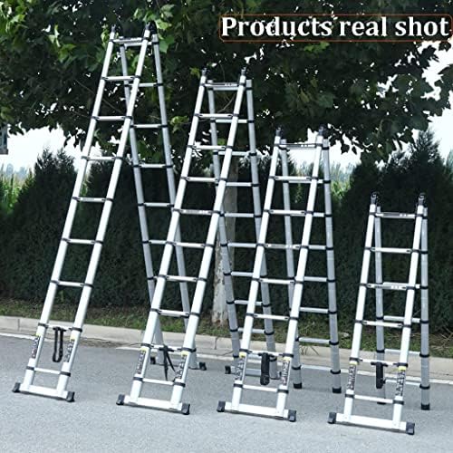 VNABO Ladders Household Telescoping Ladders Portable Aluminum Folding Ladder 12ft/3.6m Portable A-Frame Step Ladders Bearing 330lb Load Household or Outdoor - Image 8