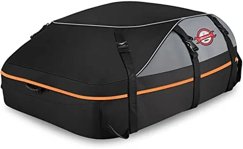 Car Rooftop Cargo Carrier Roof Bag, 20 Cubic Feet Waterproof Soft Shell Roof Top Cargo Carrier Box for All Cars with Without Luggage Rack - 6 Reinforced Strap, Anti-Slip Mat, 6 Door Hook, Carrying Bag - Image 2