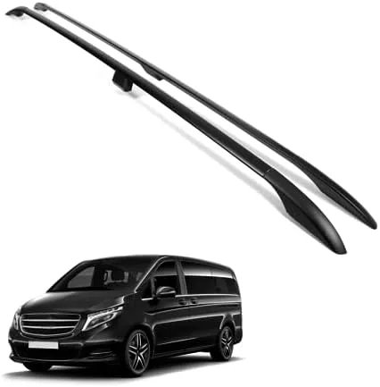ERKUL Roof Side Rails Rack Compatible with Mercedes Benz Metris Long W447 LWB 2014-2023 | All Weather Roof Rack Aluminum Side Rail for Rooftop Luggage Carrier, Canoe, Ski, Snowboard | Black - Image 2