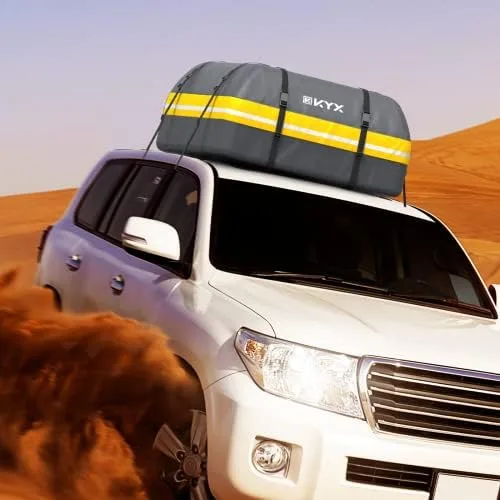 Rooftop Cargo Carrier Bag - KYX 21 Cubic Feet Waterproof Car Roof Bag, Roof Rack Cargo Carrier for All Vehicle with/Without Rack, Car Roof Storage with Anti-Slip Mat, 8 Straps, 4 Door Hooks, Lock - Image 10