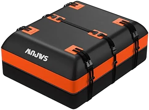 15 Cubic Feet Car Roof Bag, 700D Waterproof Rooftop Cargo Carrier for All Cars with/Without Roof Rack, Include Anti-Slip Mat, 10 Reinforced Strap, 1 Luggage Lock - Image 2