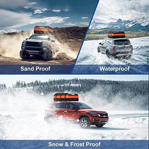 15 Cubic Feet Car Roof Bag, 700D Waterproof Rooftop Cargo Carrier for All Cars with/Without Roof Rack, Include Anti-Slip Mat, 10 Reinforced Strap, 1 Luggage Lock - Image 6