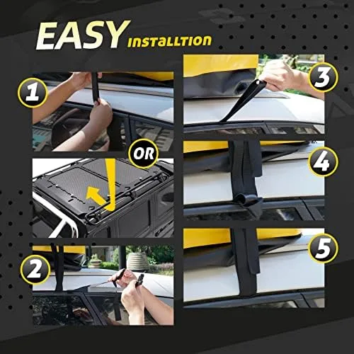Car Rooftop Cargo Carrier Bag,100% Waterproof Heavy Duty 1000D Car Top Carrier,15 Cubic Feet Car Roof Bag for All Vehicle with/Without Rack,Anti-Tear Anti-Slip Mat, Luggage Lock,6 Door Hooks - Image 7