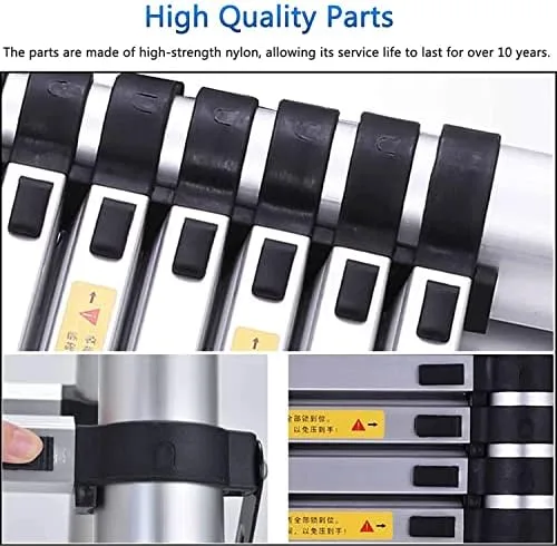 BALAMI 2.6m/3.2m/3.8m/5m/6.2m Aluminium Telescoping Ladder with Hooks & Wheels Extra Wide Extension Step Ladder for Attic & Outdoor Building Convenient (Size : 3.8m/12.4ft) - Image 10